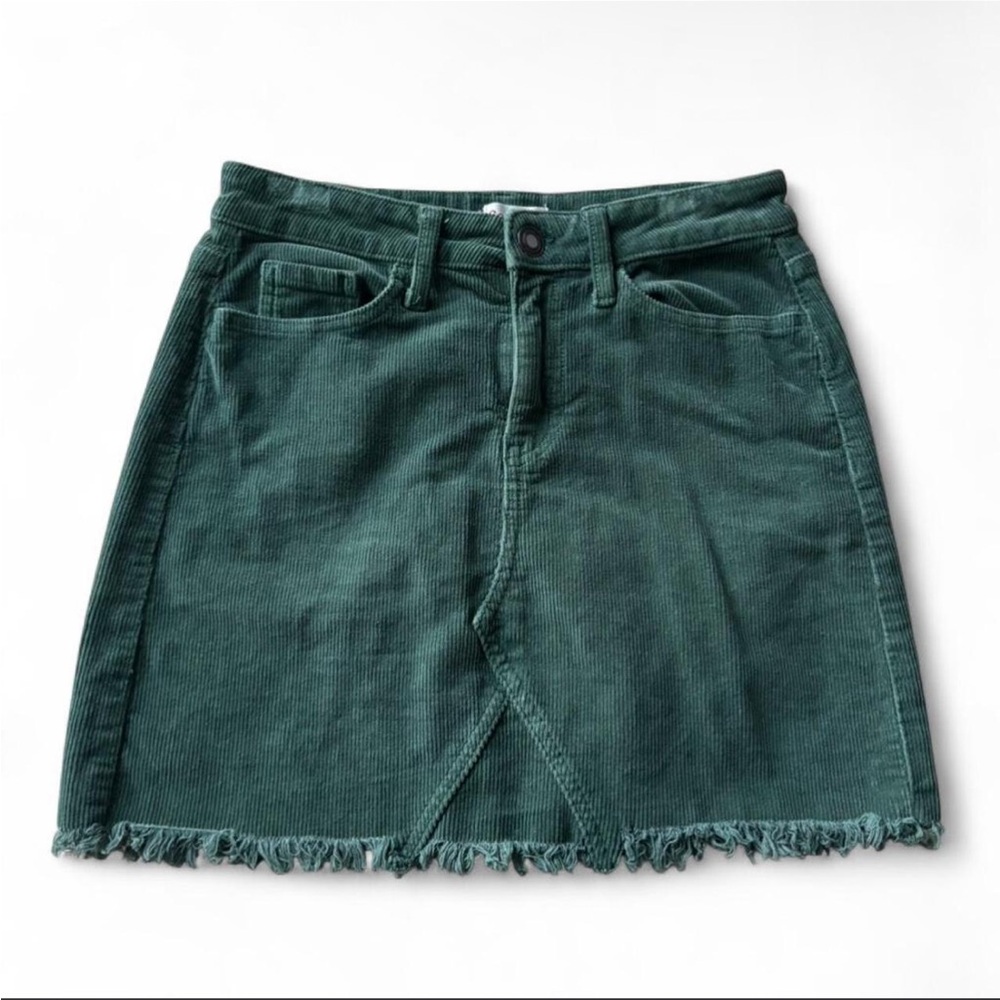 SO Dark Green Corduroy Mini Skirt